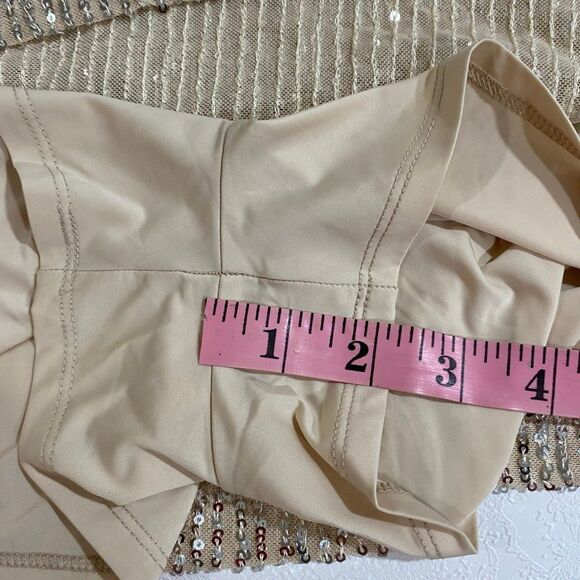 Abercrombie & Fitch Gold Sequin Mini Skirt Size Small Holiday Party NYE - Picture 6 of 8